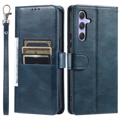 For Samsung Galaxy S25+ 5G Simple 6-Card Wallet Leather Phone Case(Navy Blue) - Galaxy S25+ 5G Cases by buy2fix | Online Shopping UK | buy2fix