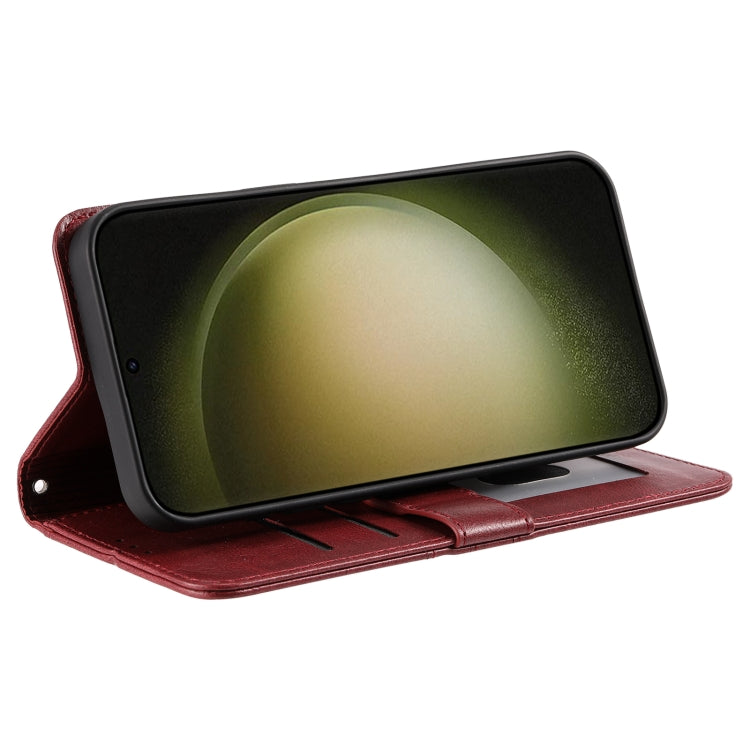 For Samsung Galaxy S25+ 5G Simple 6-Card Wallet Leather Phone Case(Wine Red) - Galaxy S25+ 5G Cases by buy2fix | Online Shopping UK | buy2fix