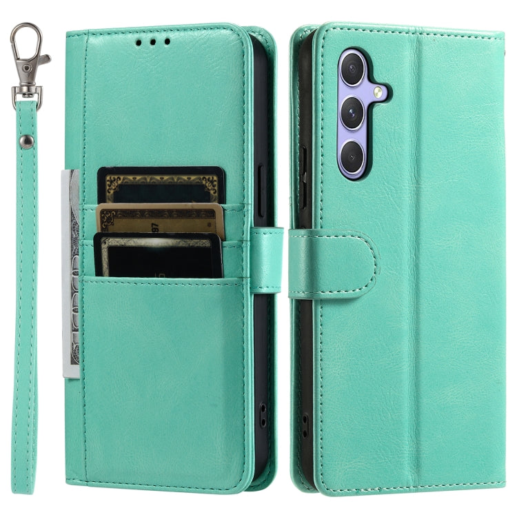 For Samsung Galaxy S25+ 5G Simple 6-Card Wallet Leather Phone Case(Green) - Galaxy S25+ 5G Cases by buy2fix | Online Shopping UK | buy2fix