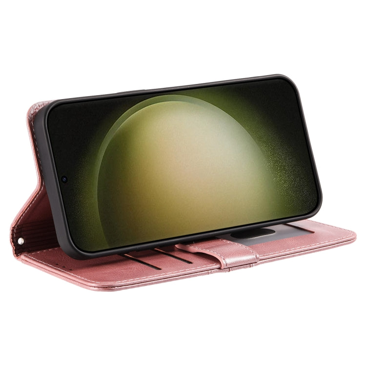For Samsung Galaxy S25 Ultra 5G Simple 6-Card Wallet Leather Phone Case(Rose Gold) by buy2fix