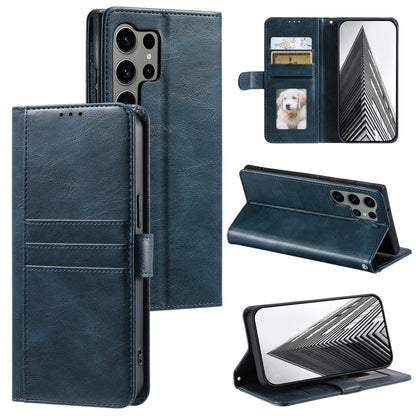 For Samsung Galaxy S25 Ultra 5G Simple 6-Card Wallet Leather Phone Case(Navy Blue) by buy2fix