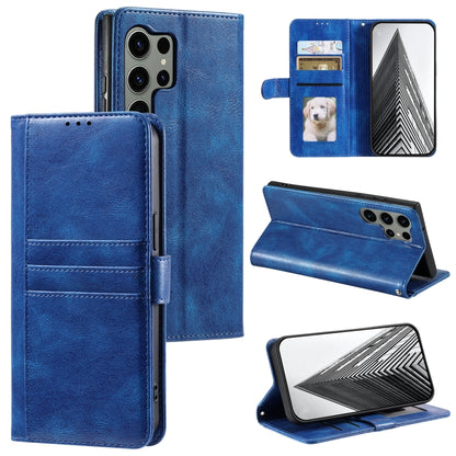 For Samsung Galaxy S25 Ultra 5G Simple 6-Card Wallet Leather Phone Case(Blue) by buy2fix