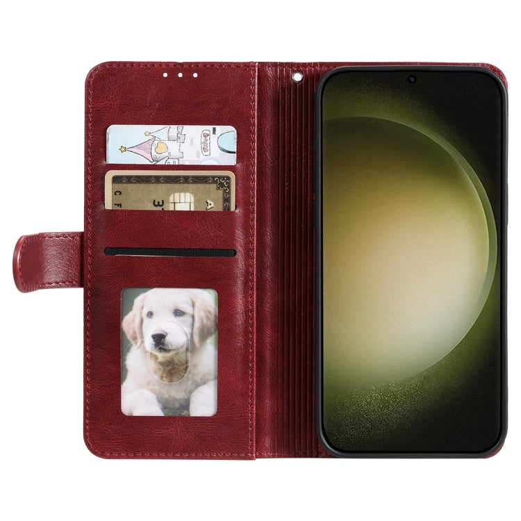 For Samsung Galaxy S25 Ultra 5G Simple 6-Card Wallet Leather Phone Case(Wine Red) by buy2fix