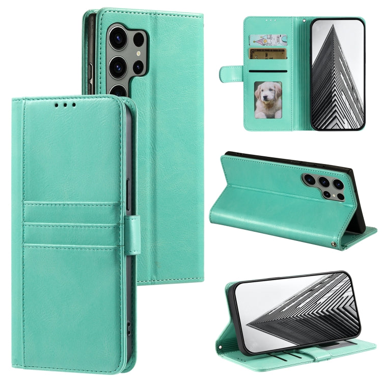 For Samsung Galaxy S25 Ultra 5G Simple 6-Card Wallet Leather Phone Case(Green) by buy2fix