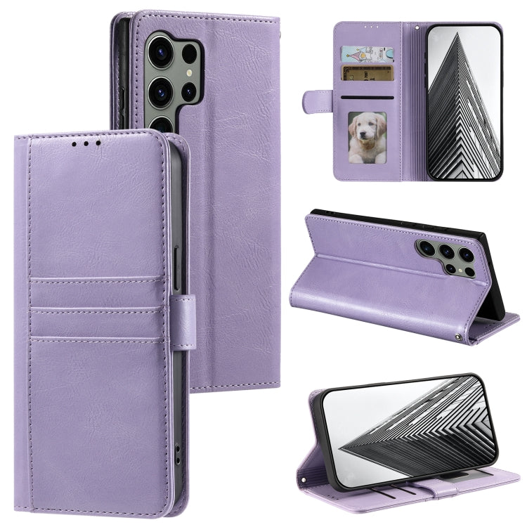 For Samsung Galaxy S25 Ultra 5G Simple 6-Card Wallet Leather Phone Case(Purple) by buy2fix