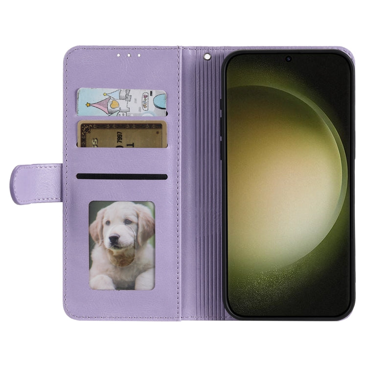 For Samsung Galaxy S25 Ultra 5G Simple 6-Card Wallet Leather Phone Case(Purple) by buy2fix