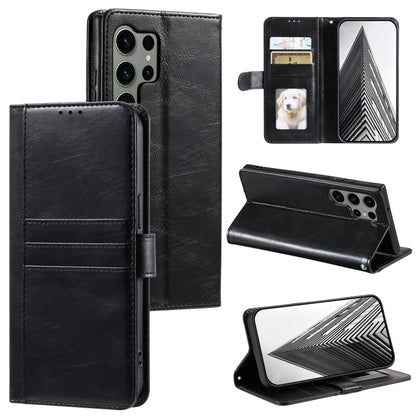 For Samsung Galaxy S25 Ultra 5G Simple 6-Card Wallet Leather Phone Case(Black) by buy2fix