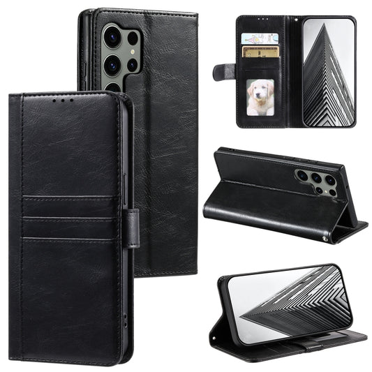 For Samsung Galaxy S25 Ultra 5G Simple 6-Card Wallet Leather Phone Case(Black) by buy2fix