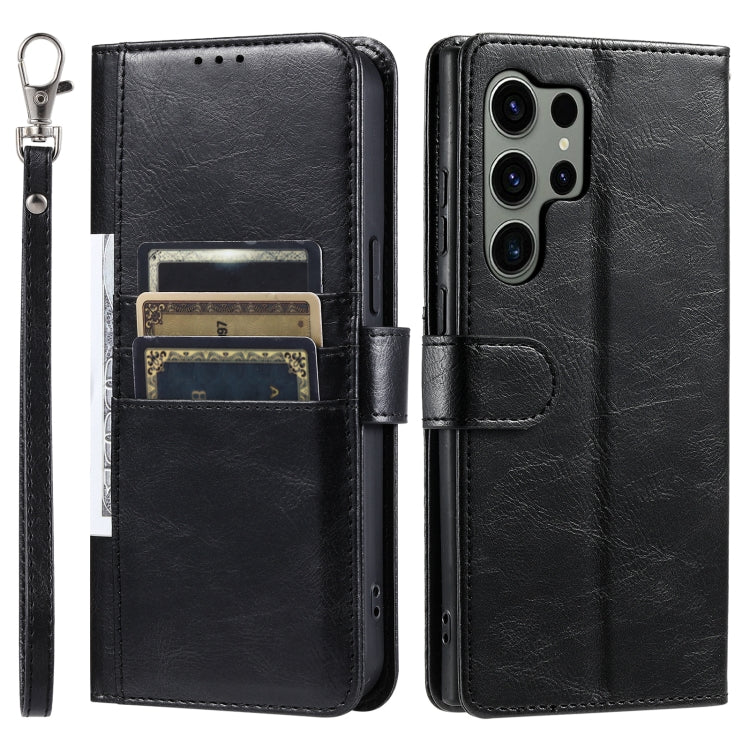 For Samsung Galaxy S25 Ultra 5G Simple 6-Card Wallet Leather Phone Case(Black) by buy2fix