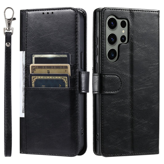 For Samsung Galaxy S25 Ultra 5G Simple 6-Card Wallet Leather Phone Case(Black) by buy2fix