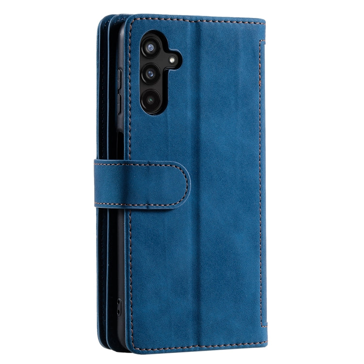 For Samsung Galaxy S25+ 5G Nine Card Zipper Bag Leather Phone Case with Lanyard(Blue) by buy2fix