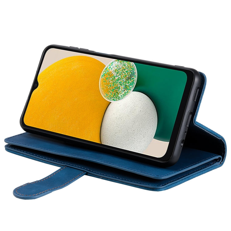 For Samsung Galaxy S25+ 5G Nine Card Zipper Bag Leather Phone Case with Lanyard(Blue) by buy2fix