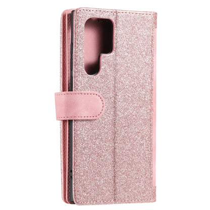 For Samsung Galaxy S25 Ultra 5G Nine Card Zipper Bag Leather Phone Case with Lanyard(Pink) by buy2fix