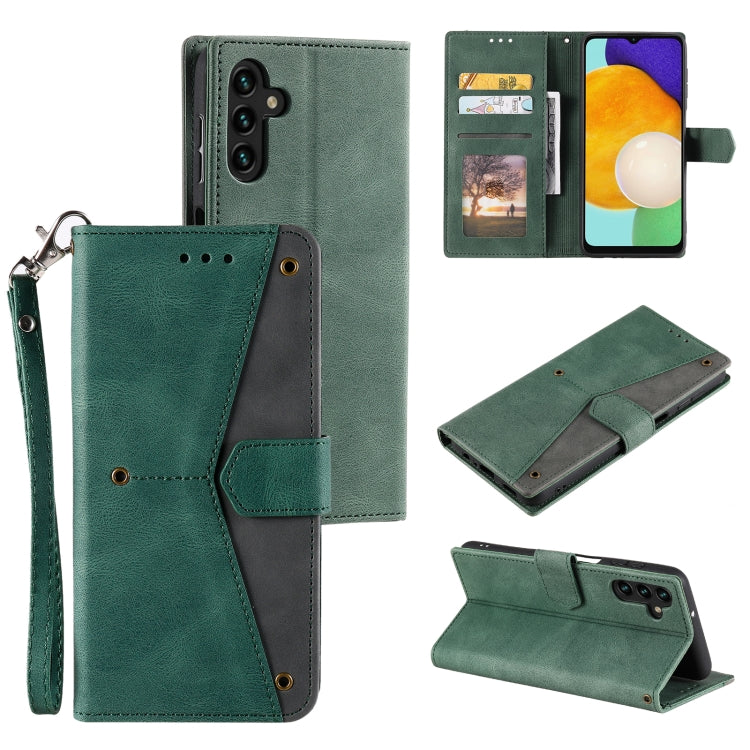 For Samsung Galaxy S25 5G Nail Skin Feel Stitching Calf Texture Leather Phone Case(Green) by buy2fix