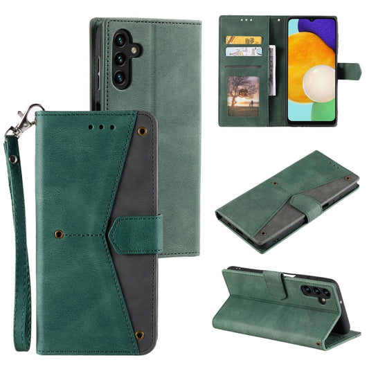 For Samsung Galaxy S25 5G Nail Skin Feel Stitching Calf Texture Leather Phone Case(Green) by buy2fix