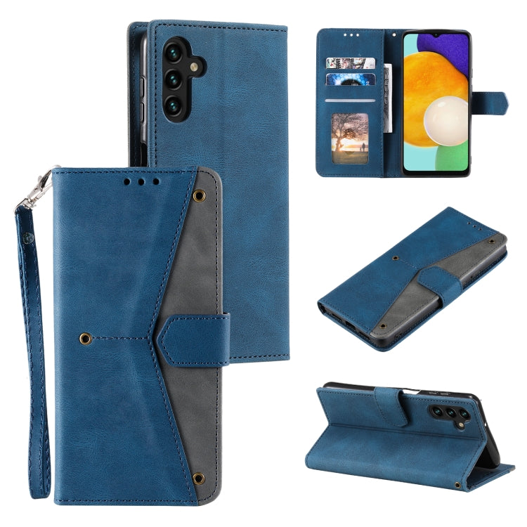 For Samsung Galaxy S25 5G Nail Skin Feel Stitching Calf Texture Leather Phone Case(Blue) by buy2fix