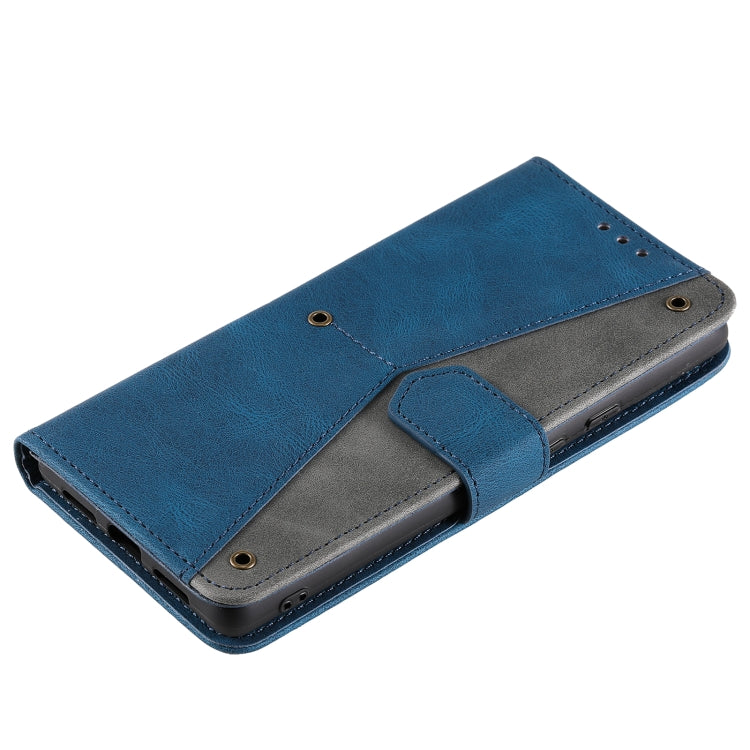For Samsung Galaxy S25 5G Nail Skin Feel Stitching Calf Texture Leather Phone Case(Blue) by buy2fix