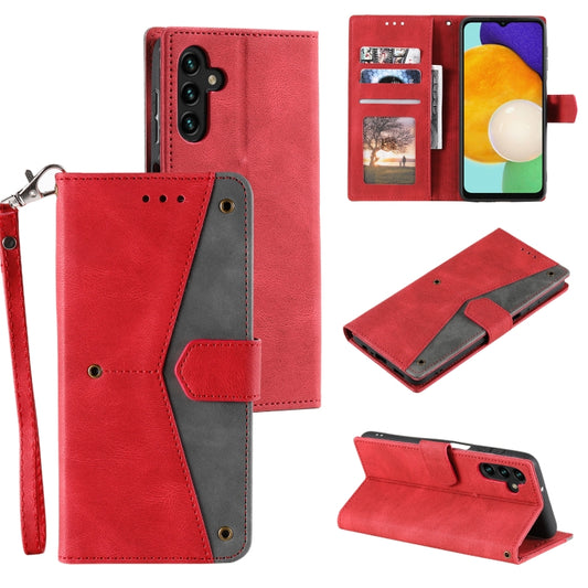 For Samsung Galaxy S25 5G Nail Skin Feel Stitching Calf Texture Leather Phone Case(Red) by buy2fix