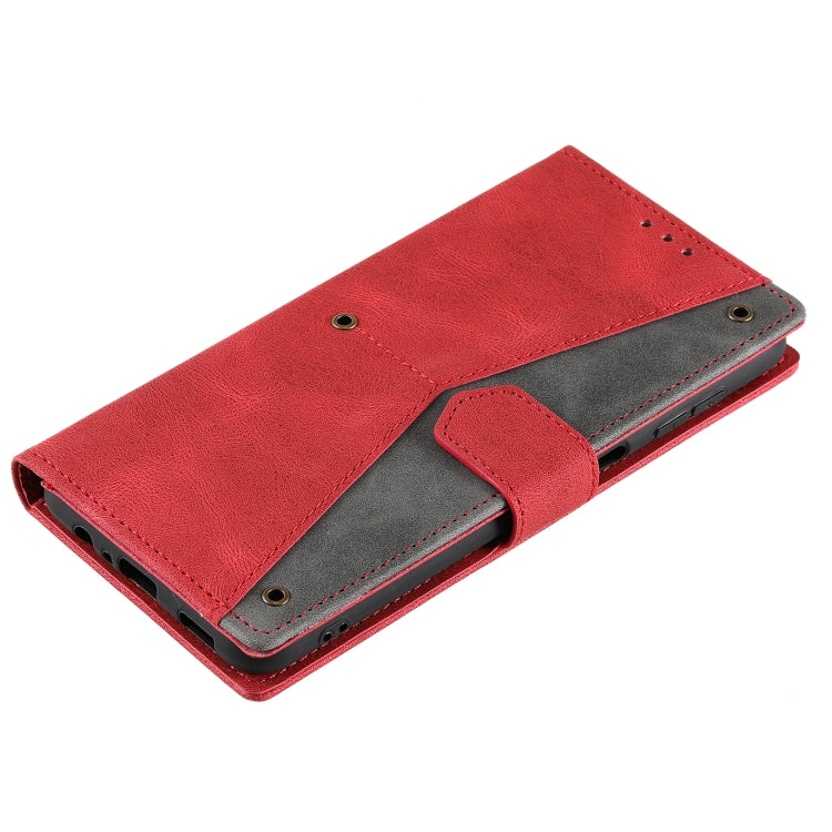 For Samsung Galaxy S25 5G Nail Skin Feel Stitching Calf Texture Leather Phone Case(Red) by buy2fix