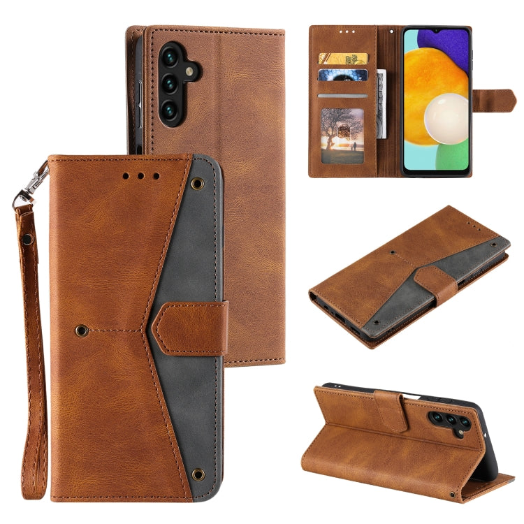 For Samsung Galaxy S25 5G Nail Skin Feel Stitching Calf Texture Leather Phone Case(Brown) by buy2fix