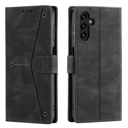 For Samsung Galaxy S25+ 5G Nail Skin Feel Stitching Calf Texture Leather Phone Case(Black) by buy2fix