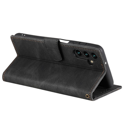 For Samsung Galaxy S25+ 5G Nail Skin Feel Stitching Calf Texture Leather Phone Case(Black) by buy2fix