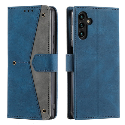 For Samsung Galaxy S25+ 5G Nail Skin Feel Stitching Calf Texture Leather Phone Case(Blue) by buy2fix