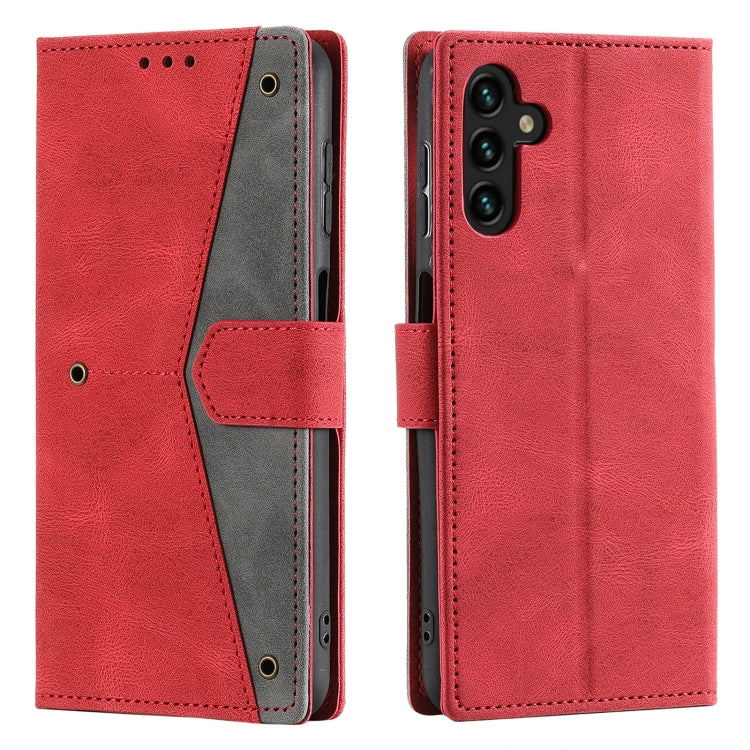 For Samsung Galaxy S25+ 5G Nail Skin Feel Stitching Calf Texture Leather Phone Case(Red) by buy2fix