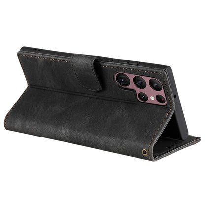 For Samsung Galaxy S25 Ultra 5G Nail Skin Feel Stitching Calf Texture Leather Phone Case(Black) by buy2fix