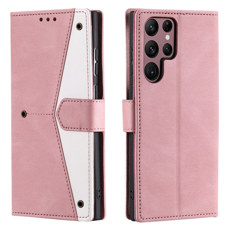 For Samsung Galaxy S25 Ultra 5G Nail Skin Feel Stitching Calf Texture Leather Phone Case(Rose Gold) by buy2fix