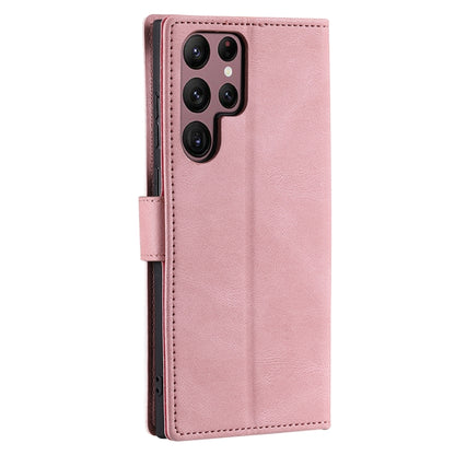 For Samsung Galaxy S25 Ultra 5G Nail Skin Feel Stitching Calf Texture Leather Phone Case(Rose Gold) by buy2fix