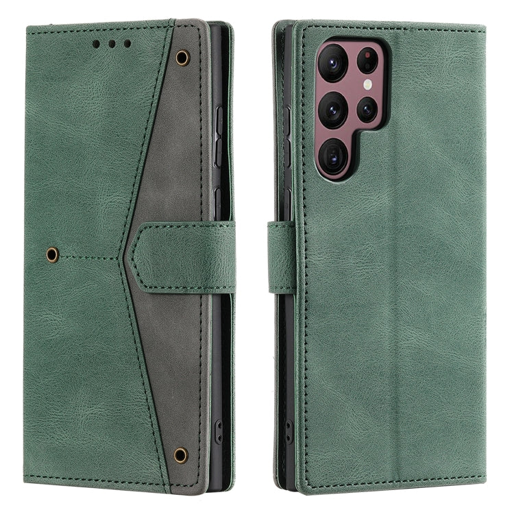 For Samsung Galaxy S25 Ultra 5G Nail Skin Feel Stitching Calf Texture Leather Phone Case(Green) by buy2fix
