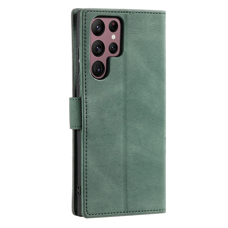 For Samsung Galaxy S25 Ultra 5G Nail Skin Feel Stitching Calf Texture Leather Phone Case(Green) by buy2fix