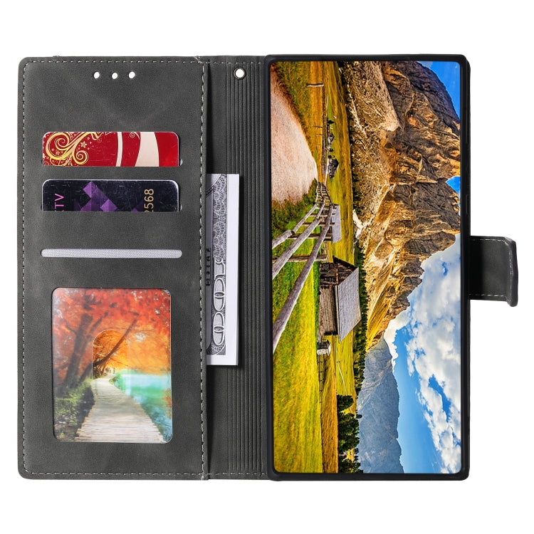 For Samsung Galaxy S25 Ultra 5G Nail Skin Feel Stitching Calf Texture Leather Phone Case(Grey) by buy2fix