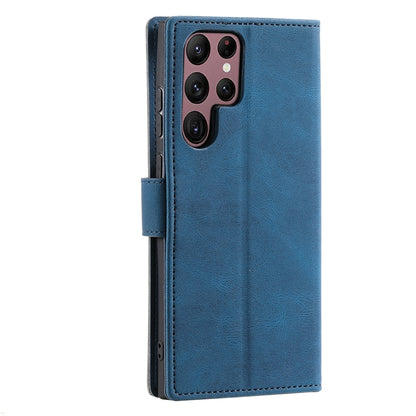 For Samsung Galaxy S25 Ultra 5G Nail Skin Feel Stitching Calf Texture Leather Phone Case(Blue) by buy2fix