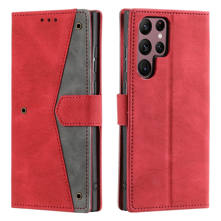 For Samsung Galaxy S25 Ultra 5G Nail Skin Feel Stitching Calf Texture Leather Phone Case(Red) by buy2fix