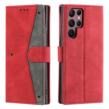 For Samsung Galaxy S25 Ultra 5G Nail Skin Feel Stitching Calf Texture Leather Phone Case(Red) by buy2fix