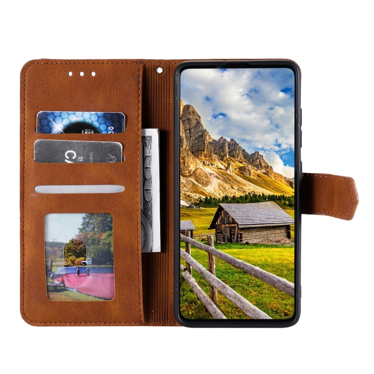 For Samsung Galaxy S25 Ultra 5G Nail Skin Feel Stitching Calf Texture Leather Phone Case(Brown) by buy2fix