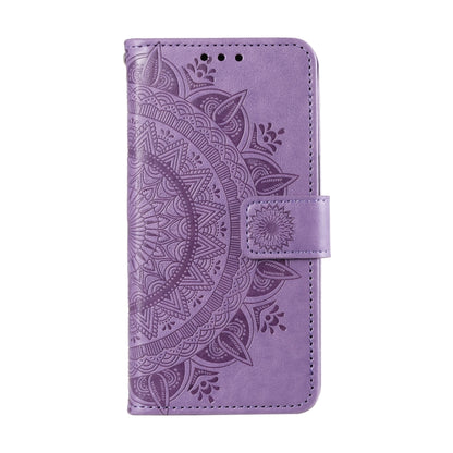 For Samsung Galaxy S25 5G Totem Flower Embossed Leather Phone Case with Lanyard(Purple) by buy2fix