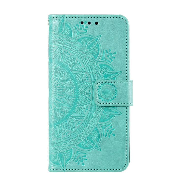 For Samsung Galaxy S25+ 5G Totem Flower Embossed Leather Phone Case with Lanyard(Green) by buy2fix