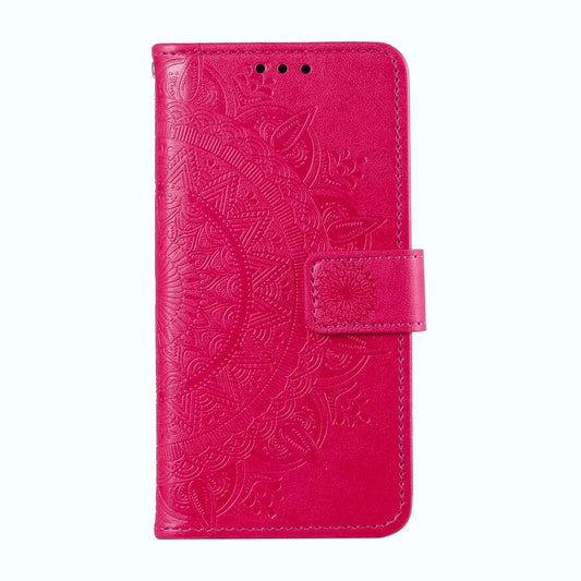 For Samsung Galaxy S25+ 5G Totem Flower Embossed Leather Phone Case with Lanyard(Red) by buy2fix