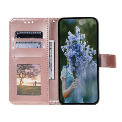 For Samsung Galaxy S25+ 5G Totem Flower Embossed Leather Phone Case with Lanyard(Rose Gold) - Galaxy S25+ 5G Cases by buy2fix | Online Shopping UK | buy2fix