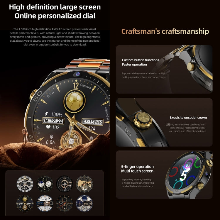 T7 1.508 inch 4G LTE Android 10 Smart Watch, 6GB+128GB, MTK6762 Octa Core, Support Heart Rate / Blood Oxygen(Silver) by buy2fix