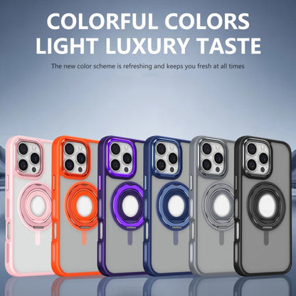 For iPhone 15 Pro Max Skin Feel Matte 360 Degree Rotating Silicone Ring Holder Phone Case(Black) - iPhone 15 Pro Max Cases by buy2fix | Online Shopping UK | buy2fix