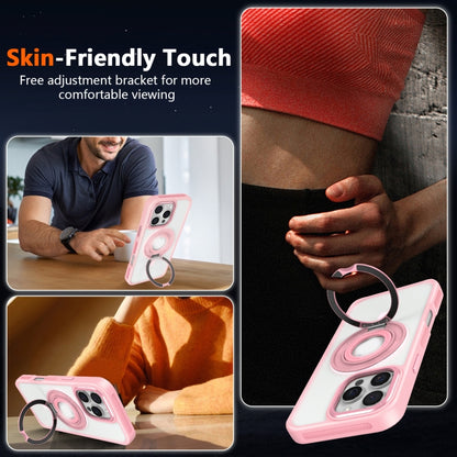 For iPhone 15 Pro Max Skin Feel Matte 360 Degree Rotating Silicone Ring Holder Phone Case(Black) - iPhone 15 Pro Max Cases by buy2fix | Online Shopping UK | buy2fix