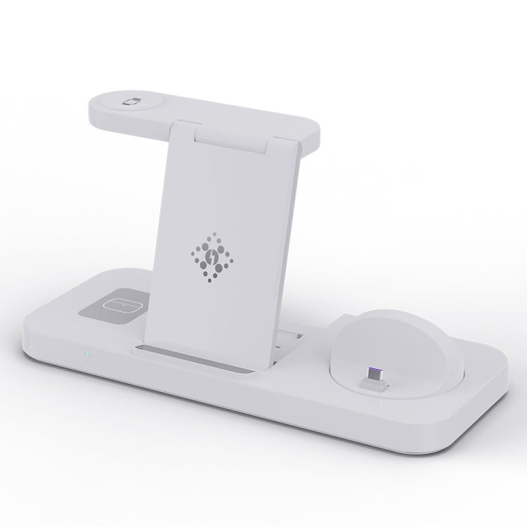 For Samsung Galaxy Watch B21 6 in 1 Mobile Phone / Earphone Universal Foldable Wireless Charger(White) - Multifunction Charger by buy2fix | Online Shopping UK | buy2fix