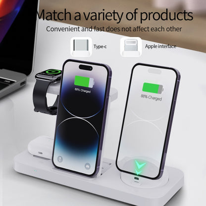 For Huawei Watch B21 6 in 1 Mobile Phone / Earphone Universal Foldable Wireless Charger(Black) - Multifunction Charger by buy2fix | Online Shopping UK | buy2fix