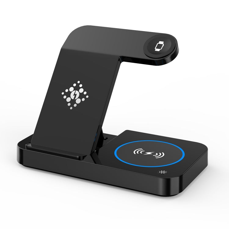 For Huawei Watch B18 4 in 1 Mobile Phone / Earphone Universal Foldable Wireless Charger(Black) - Multifunction Charger by buy2fix | Online Shopping UK | buy2fix
