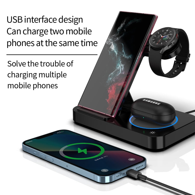 For Huawei Watch B18 4 in 1 Mobile Phone / Earphone Universal Foldable Wireless Charger(White) - Multifunction Charger by buy2fix | Online Shopping UK | buy2fix
