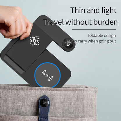 For Huawei Watch B18 4 in 1 Mobile Phone / Earphone Universal Foldable Wireless Charger(Black) - Multifunction Charger by buy2fix | Online Shopping UK | buy2fix